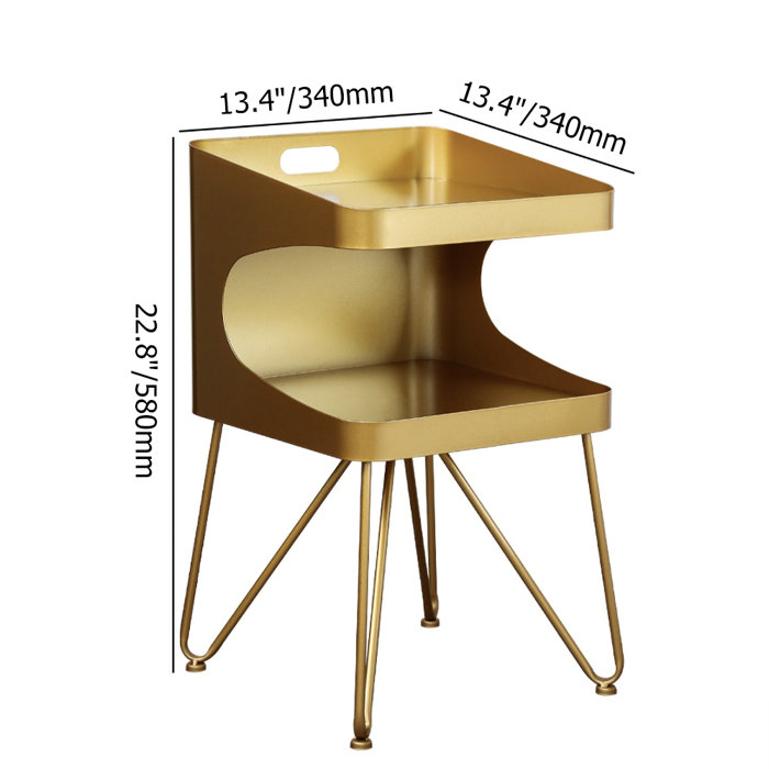 Mercer41 1 Drawer Steel Nightstand in Gold & Reviews Wayfair